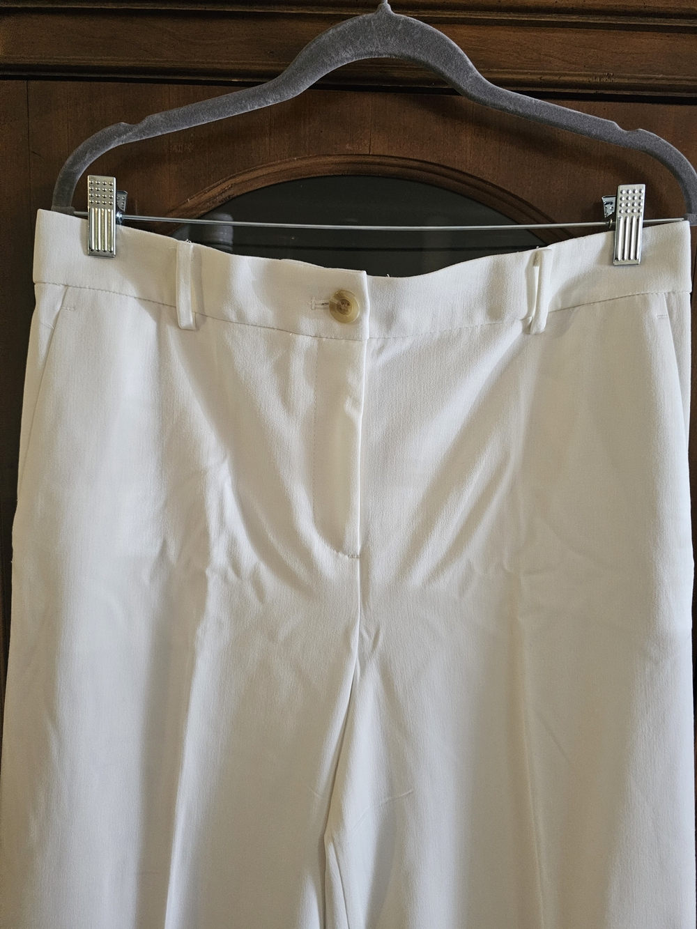 Ann Taylor White Wide-Leg Dress Pants